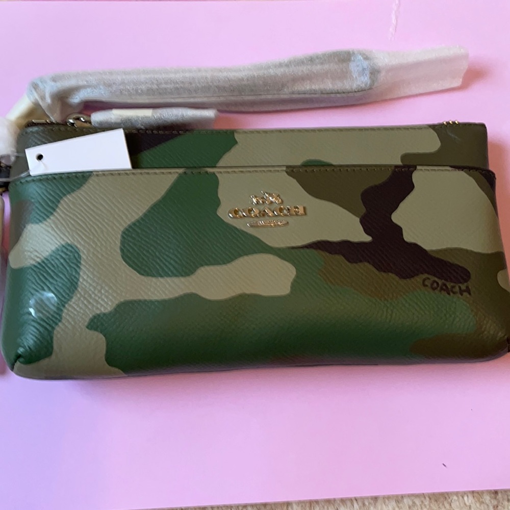 Coach camo wristlet